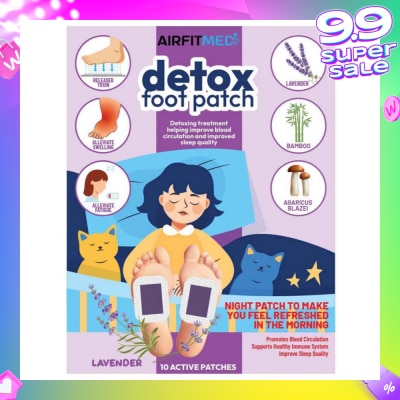 AIRFIT Detox Foot Patch Lavender (Helping Improve Blood Circulation & Improved Sleep Quality) 10s