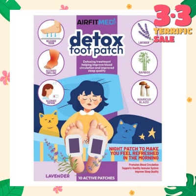 AIRFIT Detox Foot Patch Lavender (Helping Improve Blood Circulation & Improved Sleep Quality) 10s