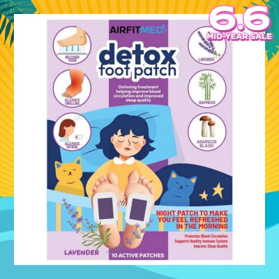AIRFIT Detox Foot Patch Lavender (Helping Improve Blood Circulation & Improved Sleep Quality) 10s