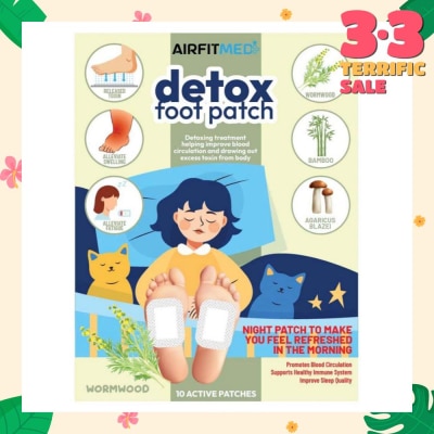 AIRFIT MEDI Detox Foot Patch Wormwood (To Improve Blood Circulation & Drawing Out Excess Toxin From Body) 10s