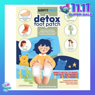 AIRFIT MEDI Detox Foot Patch Wormwood (To Improve Blood Circulation & Drawing Out Excess Toxin From Body) 10s