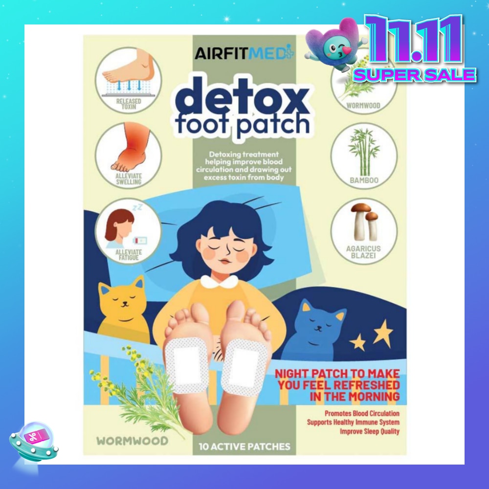 Detox Foot Patch Wormwood (To Improve Blood Circulation & Drawing Out Excess Toxin From Body) 10s