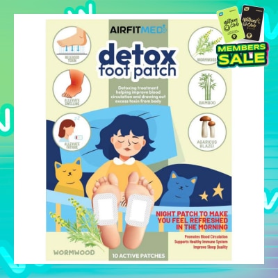 AIRFIT MEDI Detox Foot Patch Wormwood (To Improve Blood Circulation & Drawing Out Excess Toxin From Body) 10s