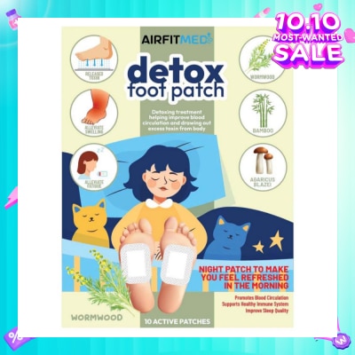 AIRFIT MEDI Detox Foot Patch Wormwood (To Improve Blood Circulation & Drawing Out Excess Toxin From Body) 10s