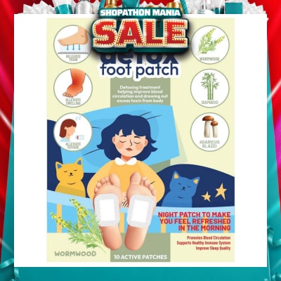AF MEDI - Detox Foot Patch Wormwood (To Improve Blood Circulation & Drawing Out Excess Toxin From Body) 10s