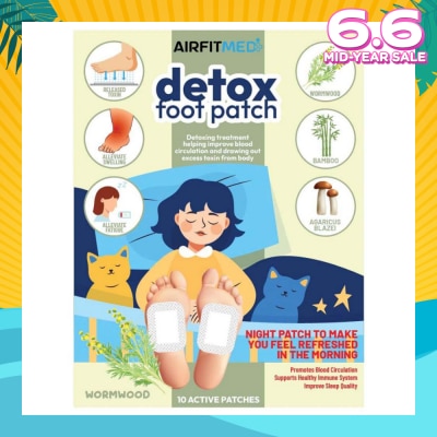 AIRFIT MEDI Detox Foot Patch Wormwood (To Improve Blood Circulation & Drawing Out Excess Toxin From Body) 10s