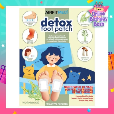AIRFIT MEDI Detox Foot Patch Wormwood (To Improve Blood Circulation & Drawing Out Excess Toxin From Body) 10s