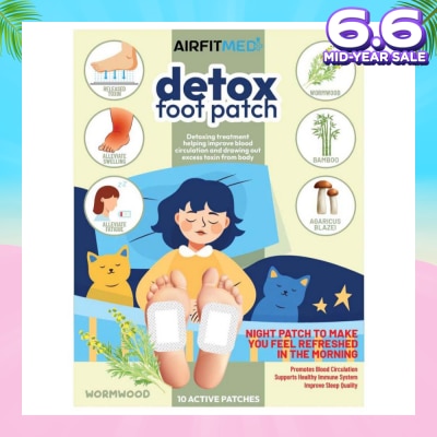 AIRFIT MEDI Detox Foot Patch Wormwood (To Improve Blood Circulation & Drawing Out Excess Toxin From Body) 10s