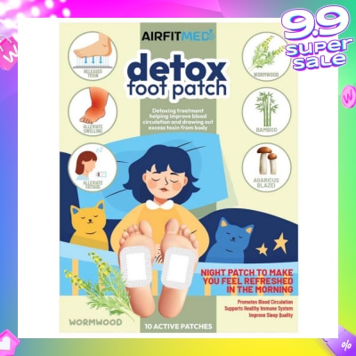 AIRFIT MEDI Detox Foot Patch Wormwood (To Improve Blood Circulation & Drawing Out Excess Toxin From Body) 10s