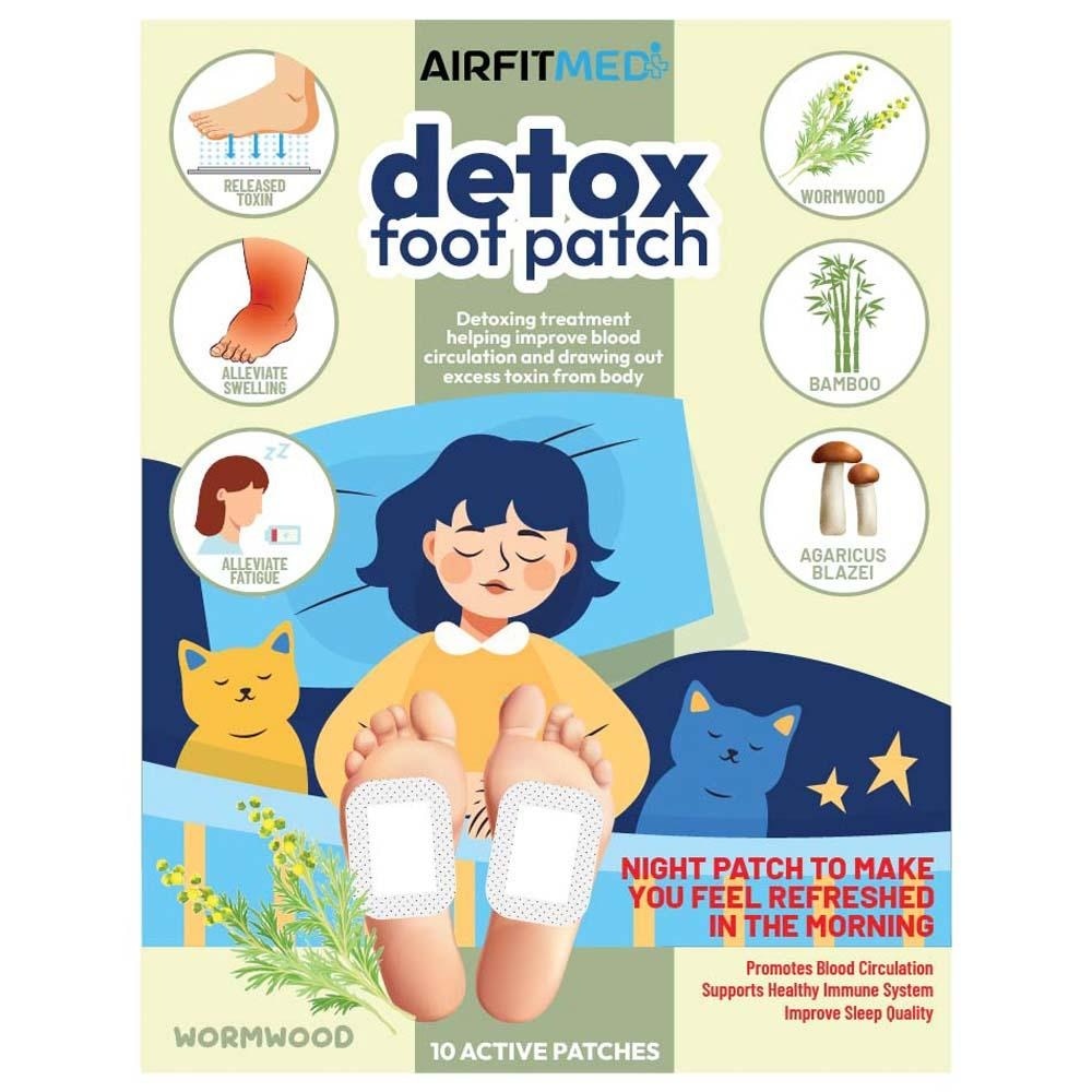 Detox Foot Patch Wormwood (To Improve Blood Circulation & Drawing Out Excess Toxin From Body) 10s