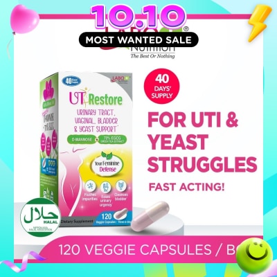 LABO NUTRITION UTRestore Urinary Tract Support with D Mannose & EGCG Green Tea Extract Veggie Capsules 120s image
