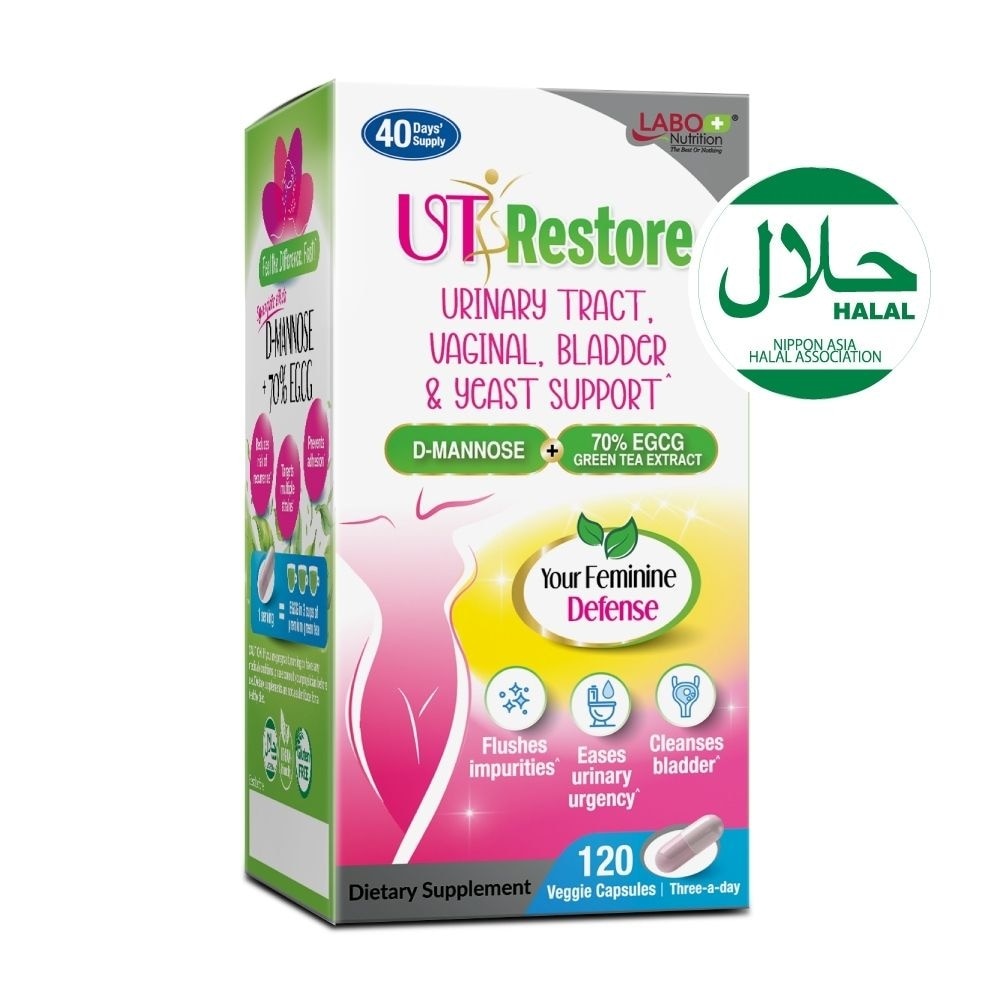 UTRestore Urinary Tract Support with D-Mannose & EGCG Green Tea Extract Veggie Capsules 120s image