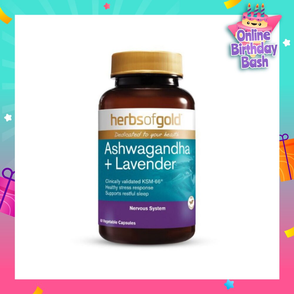 Ashwagandha + Lavender Vegetable Capsule (For Mental Wellness, Stress Relief, Relaxation & Sleep) 60s