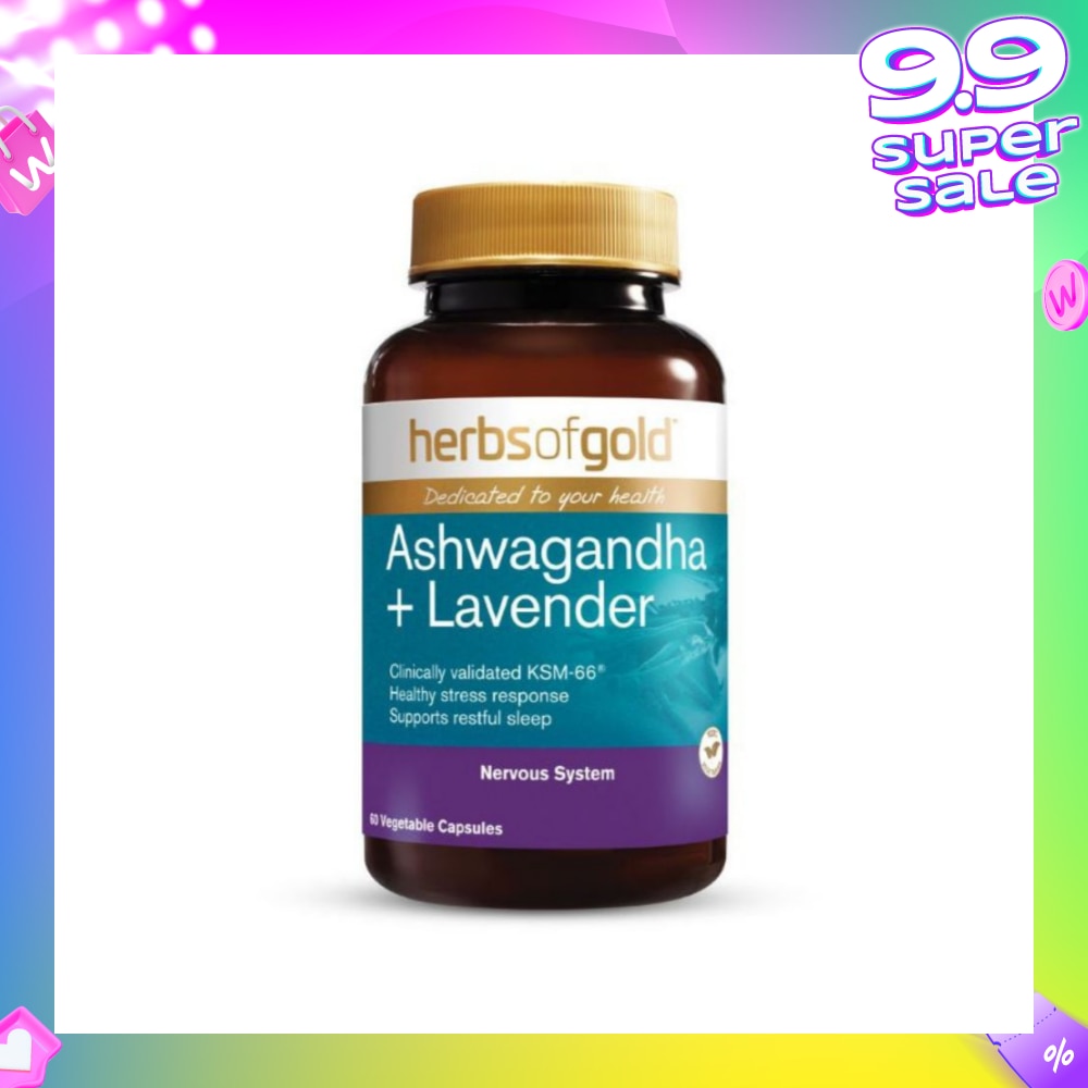 Ashwagandha + Lavender Vegetable Capsule (For Mental Wellness, Stress Relief, Relaxation & Sleep) 60s
