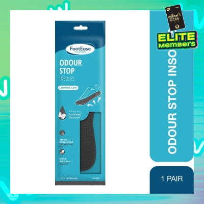 FOOTEASE BY WATSONS Odour Stop Insoles Unisex Pair (Comfort Care & Activated Charcoal) 1s