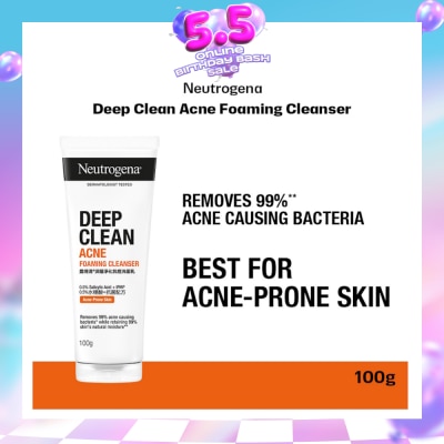 NEUTROGENA - Deep Clean Acne Foaming Cleanser (For Acne Prone Skin)100g