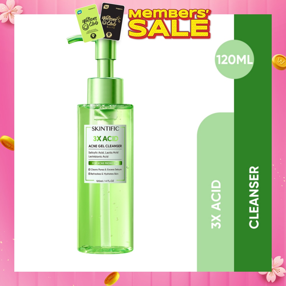 3X Acid Acne Gel Cleanser (To Cleans Pores & Excess Sebums, Hydrates Skin & Refreshes) 120ml
