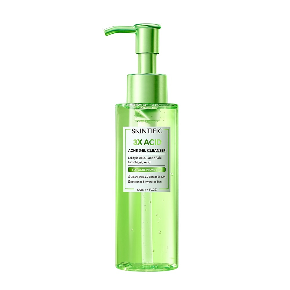 3X Acid Acne Gel Cleanser (To Cleans Pores & Excess Sebums, Hydrates Skin & Refreshes) 120ml