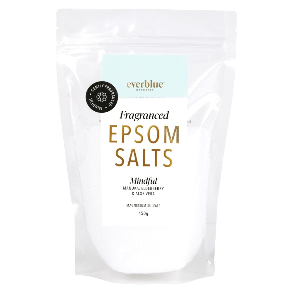 Fragranced Epsom Salts Natural Magnesium Sulfate Mindful (Manuka, Elderberry & Aloe Vera) 450g