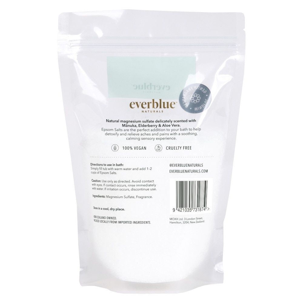 Fragranced Epsom Salts Natural Magnesium Sulfate Mindful (Manuka, Elderberry & Aloe Vera) 450g