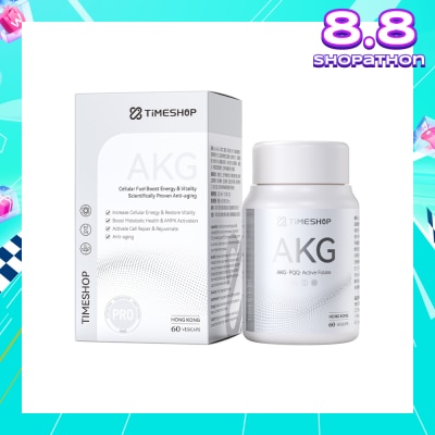 TIMESHOP AKG Vegicap (To Cellular Fuel Boost Energy & Vitality, Boost Metabolic Health & AMPK Activation, Activate Cell Repair & Rejuvenate & Anti-Aging) 60s