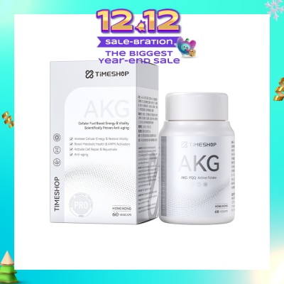 TIMESHOP AKG Vegicap (To Cellular Fuel Boost Energy & Vitality, Boost Metabolic Health & AMPK Activation, Activate Cell Repair & Rejuvenate & Anti-Aging) 60s