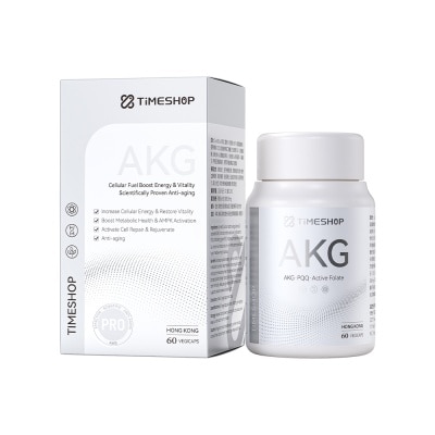 TIMESHOP AKG Vegicap (To Cellular Fuel Boost Energy & Vitality, Boost Metabolic Health & AMPK Activation, Activate Cell Repair & Rejuvenate & Anti-Aging) 60s