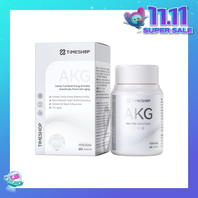 TIMESHOP AKG Vegicap (To Cellular Fuel Boost Energy & Vitality, Boost Metabolic Health & AMPK Activation, Activate Cell Repair & Rejuvenate & Anti-Aging) 60s