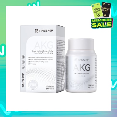 TIMESHOP AKG Vegicap (To Cellular Fuel Boost Energy & Vitality, Boost Metabolic Health & AMPK Activation, Activate Cell Repair & Rejuvenate & Anti-Aging) 60s