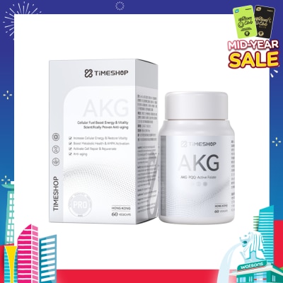 TIMESHOP AKG Vegicap (To Cellular Fuel Boost Energy & Vitality, Boost Metabolic Health & AMPK Activation, Activate Cell Repair & Rejuvenate & Anti-Aging) 60s