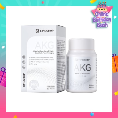 TIMESHOP AKG Vegicap (To Cellular Fuel Boost Energy & Vitality, Boost Metabolic Health & AMPK Activation, Activate Cell Repair & Rejuvenate & Anti-Aging) 60s