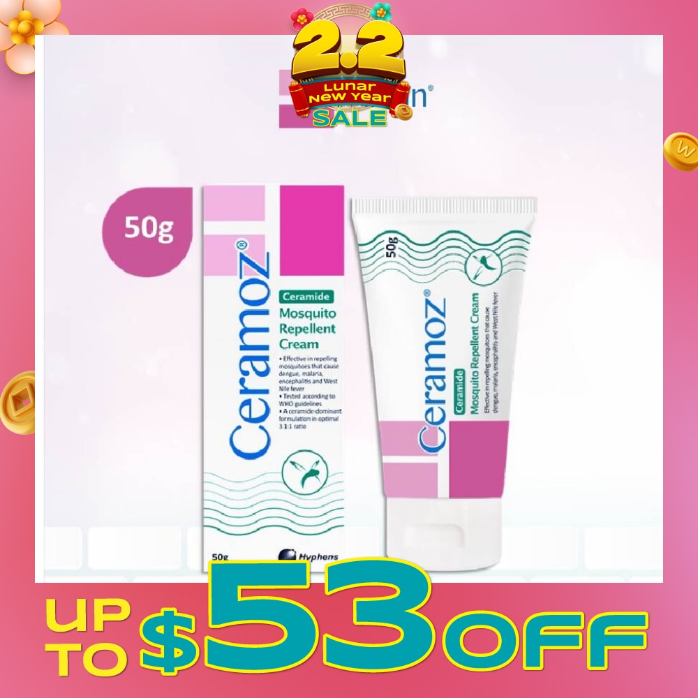 CERAMOZ Mosquito Repellent Cream (Protect & Moisturize + With 10% Deet + 3:1:1 Ceramide-dominant) 50g