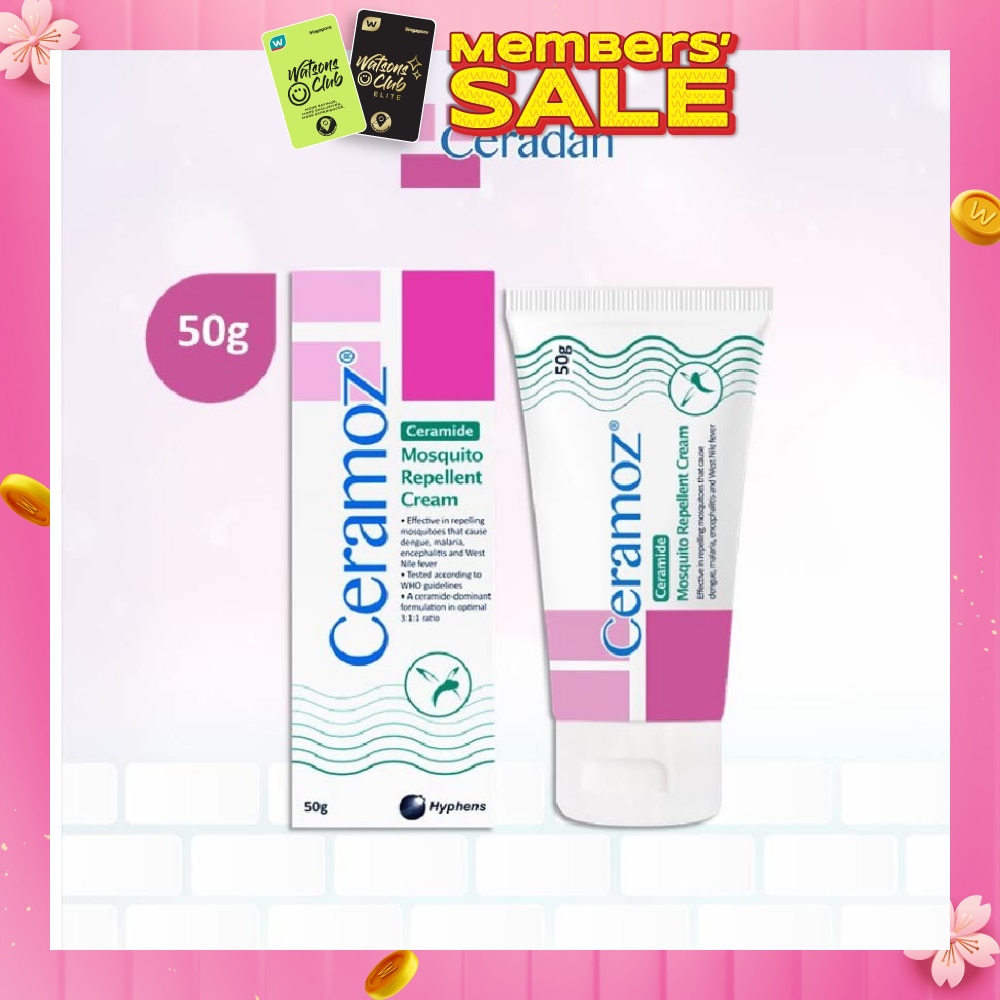 CERAMOZ Mosquito Repellent Cream (Protect & Moisturize + With 10% Deet + 3:1:1 Ceramide-dominant) 50g
