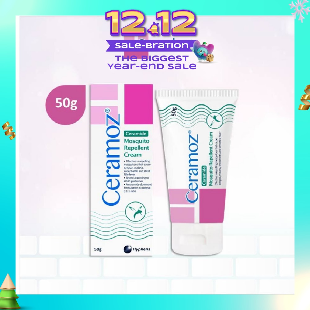 CERAMOZ Mosquito Repellent Cream (Protect & Moisturize + With 10% Deet + 3:1:1 Ceramide-dominant) 50g