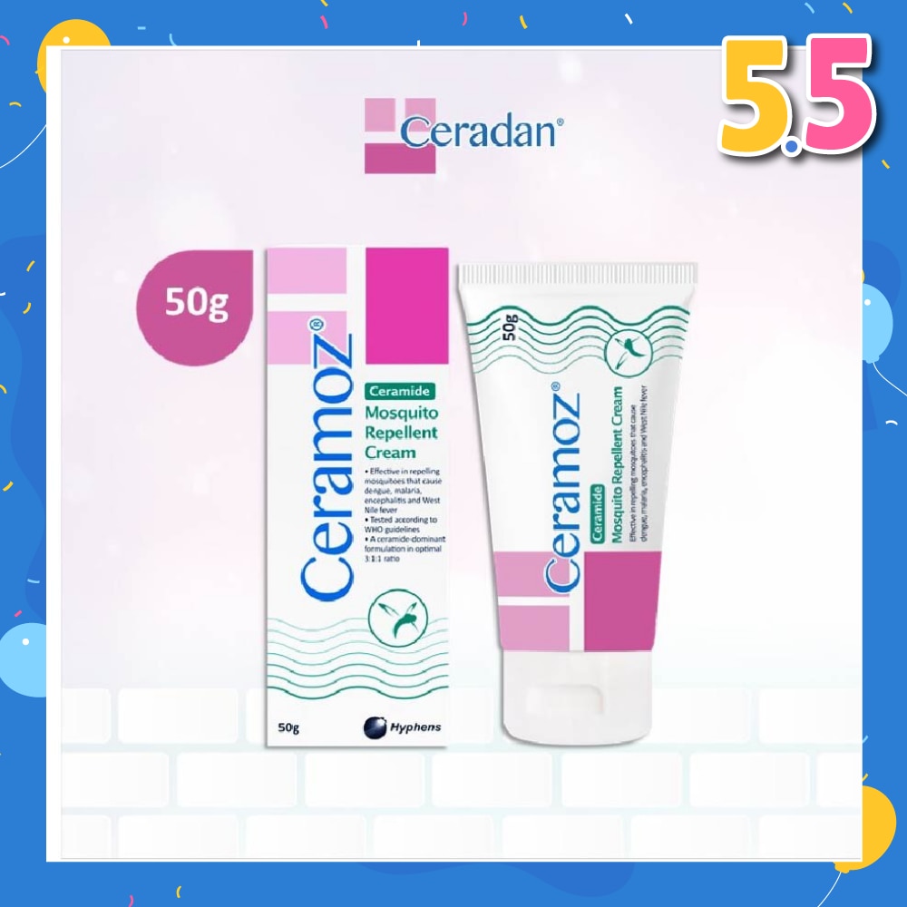 CERAMOZ Mosquito Repellent Cream (Protect & Moisturize + With 10% Deet + 3:1:1 Ceramide-dominant) 50g