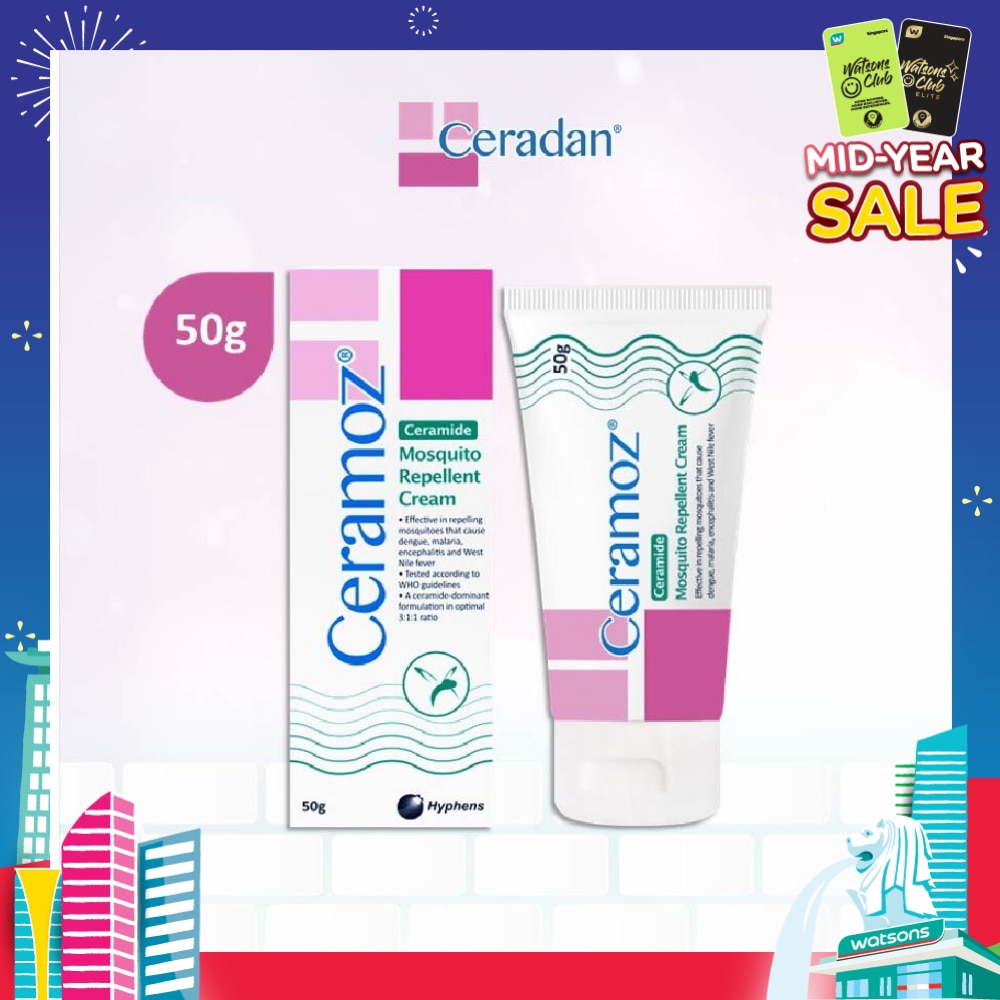 CERAMOZ Mosquito Repellent Cream (Protect & Moisturize + With 10% Deet + 3:1:1 Ceramide-dominant) 50g