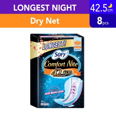 SOFY Side Gathers Night Slim Wing (Dry Net) 42cm 8s