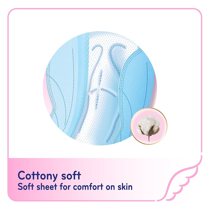 Comfort Nite Longest Cottony Soft Motion Fit Anti-Back Leakage Sanitary Pad Night Wing 42.5cm (For Heavy Flow) 8s