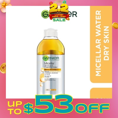 GARNIER All-in-1 Micellar Cleanser & Makeup Remover (For Dry Skin & Waterproof Makeup) 400ml
