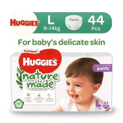 HUGGIES Platinum  Naturemade Pants L 44s (Expiry: Jul`2026)
