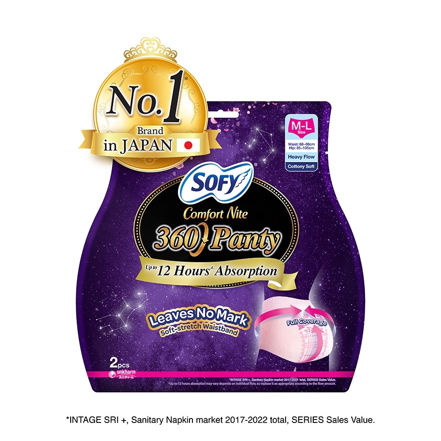 Comfort Nite 360 Panty M-L (Waist 68-86cm Hip 85-105cm) 2s x 6 (Per Carton)