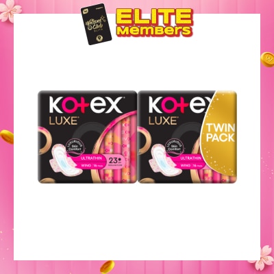 KOTEX Luxe Ultra Thin Wing 23cm Twin Pack 16s x 2