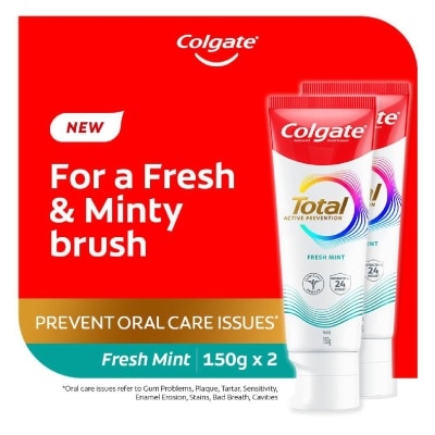 COLGATE Total Fresh Mint Toothpaste 150g x 2s