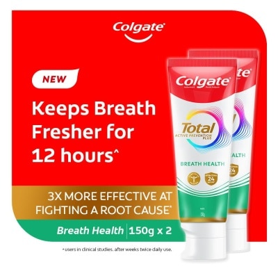 COLGATE Total Active Prevention Plus Breath Health Twin Pack 150g x 2s