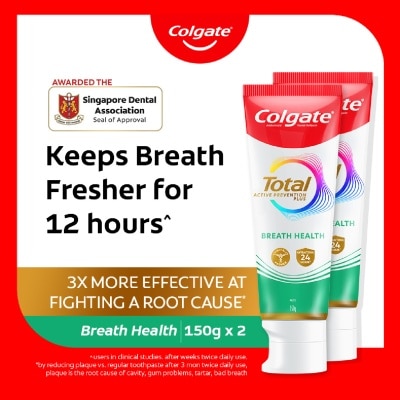 COLGATE - Total Active Prevention Plus Breath Health Twin Pack 150g x 2s image