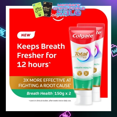 COLGATE Total Active Prevention Plus Breath Health Twin Pack 150g x 2s