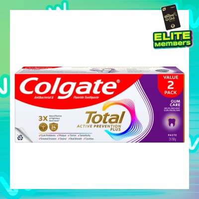 COLGATE Total Active Prevention Plus Gum Care Twin Pack 150g x 2s