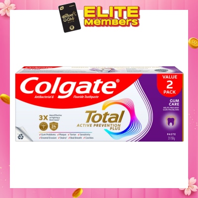 COLGATE Total Active Prevention Plus Gum Care Twin Pack 150g x 2s