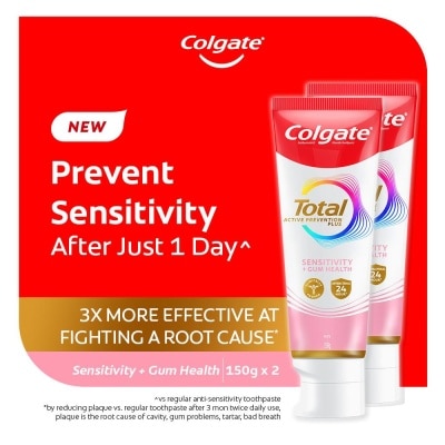 COLGATE Total Active Prevention Plus Sensitivity + Gum Health 150g x 2s