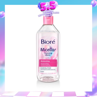 BIORE - Moisturizing Micellar Cleansing Water (For Dry - Normal Skin - Face & Eyes, Fragrance-Free & Alcohol Free) 400ml